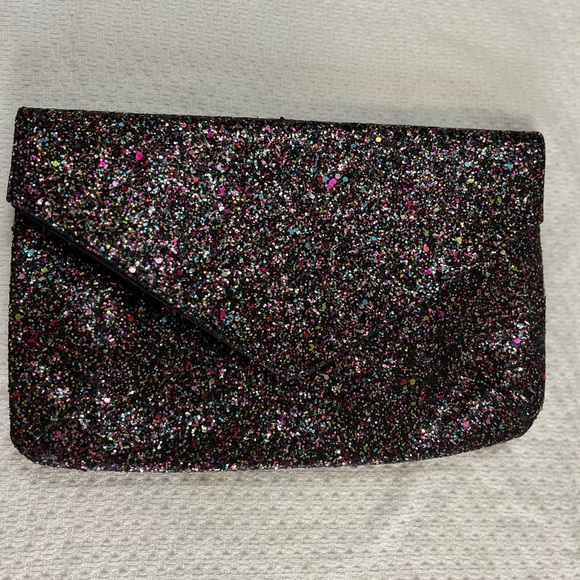 H&M Black Sparkle Glitter Mukti Color Clutch for Evening Wear - Picture 2 of 7